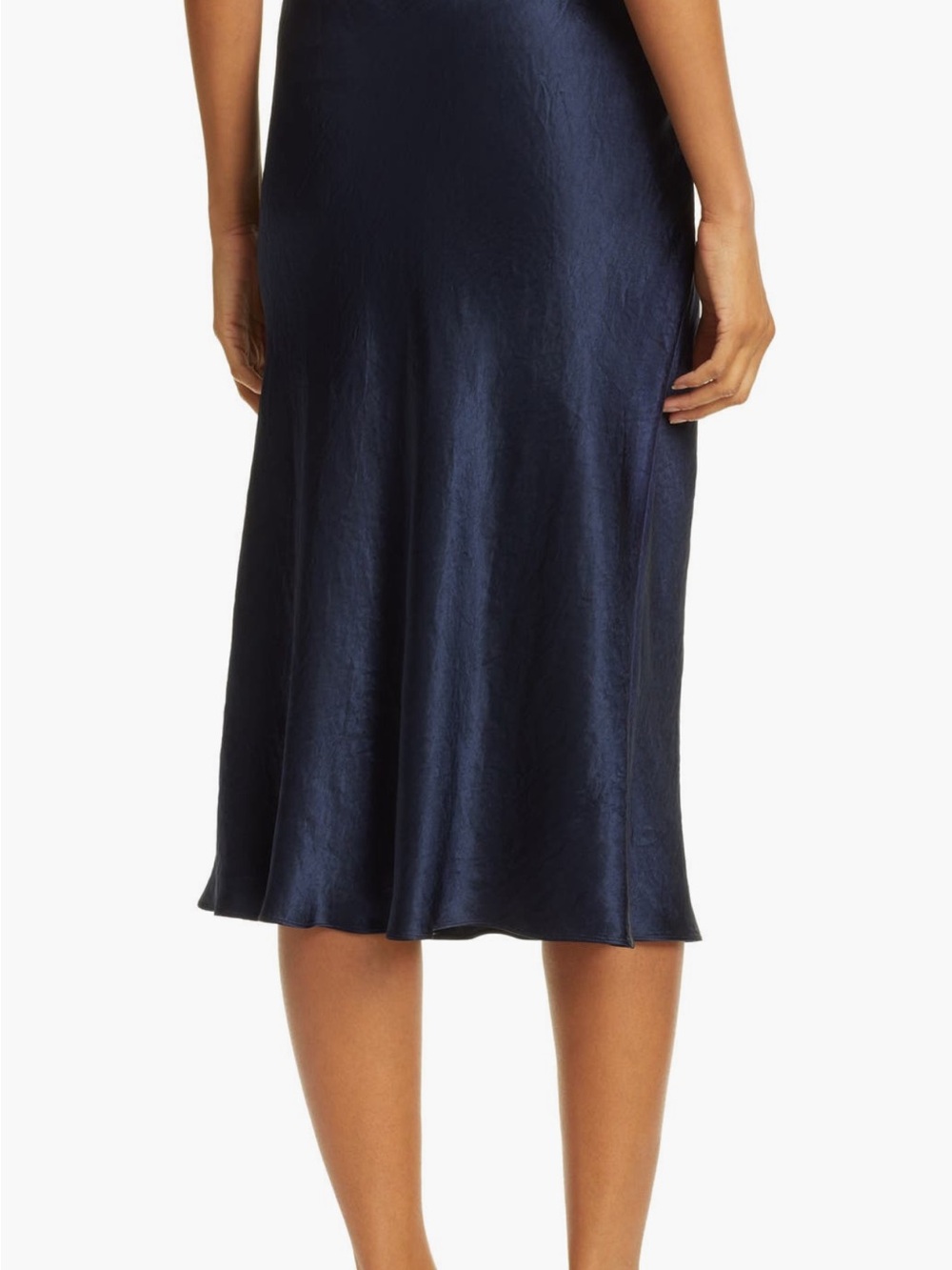 Vince Navy  Midi satin slip Skirt